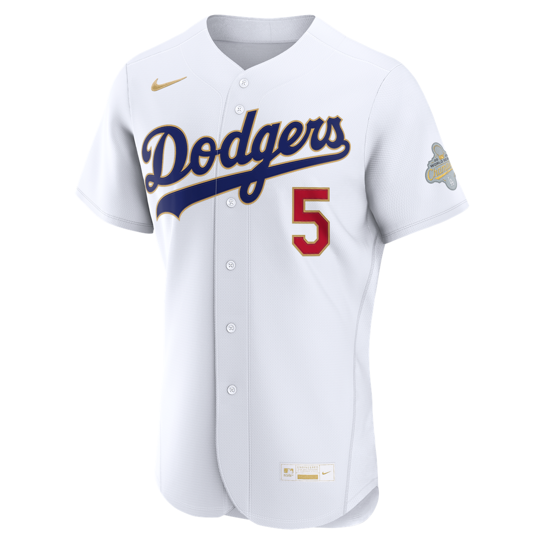 Los Angeles Dodgers Freddie Freeman 2026 Gold Collection Authentic Jersey - White