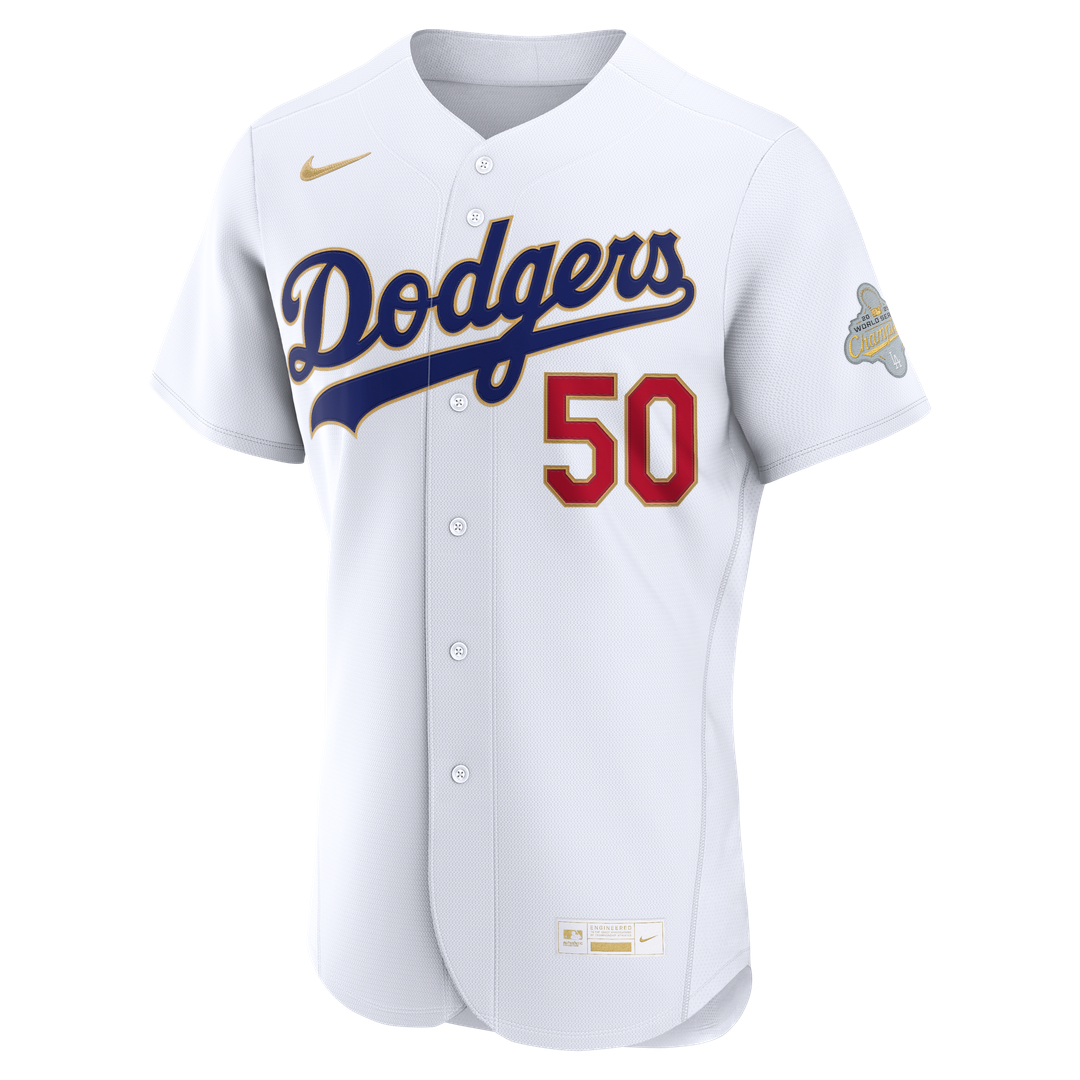 Los Angeles Dodgers Mookie Betts 2026 Gold Collection Authentic Jersey - White