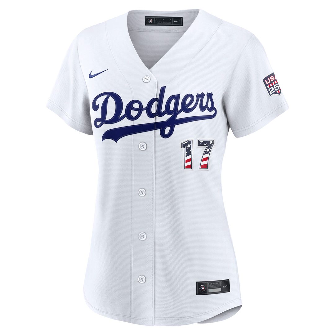 Los Angeles Dodgers Shohei Ohtani Women's USA 250 Fourth of July Home Stadium Jersey - White