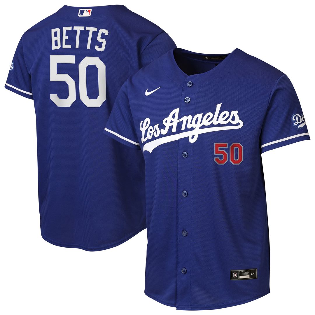 Los Angeles Dodgers Mookie Betts Youth Home Stadium Jersey - White